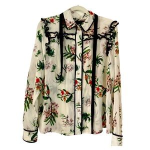 Birgitte Herskind Doddy Silk Floral Shirt Sz 6